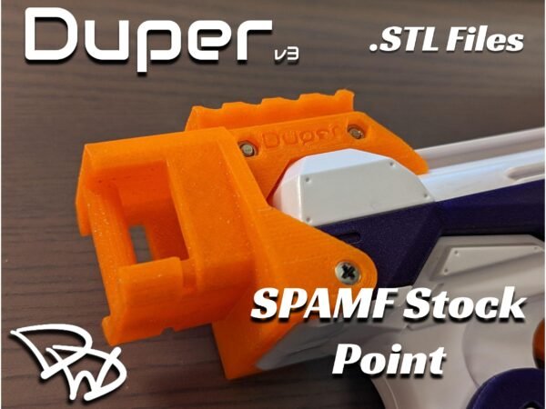 Duper SPAMF Stock Point (v3) .STL Files - Toy Foam Dart Blaster Accessory
