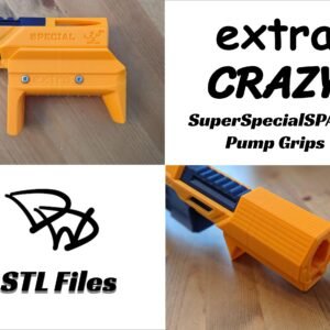 Extra Crazy Pump Grips for the SuperSpecial SPAMF .STL Files - Toy Foam Dart Blaster Accessory