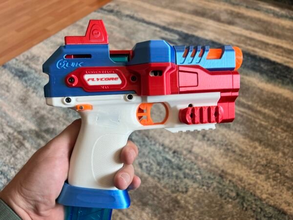 Q2 3d Printed Fully Automatic Flycore Nerf Toy Blaster (.STL FILES ONLY) - Image 5