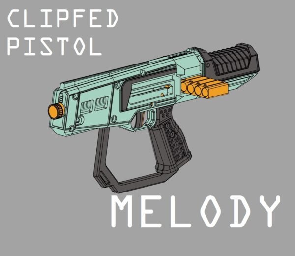 Melody | STL FILES | Clip Fed Pistol Blaster