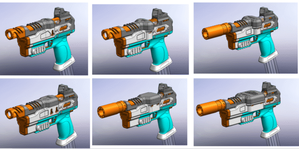 Q2 3d Printed Fully Automatic Flycore Nerf Toy Blaster (.STL FILES ONLY) - Image 2
