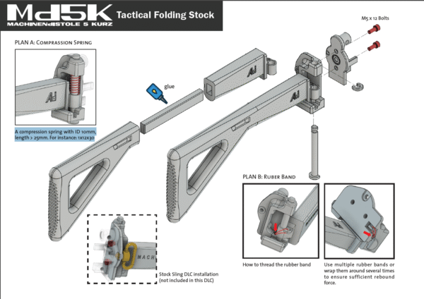 Md5K - DLC 2 - Tactical Folding Stock for Toy Disc Shooter - Image 3